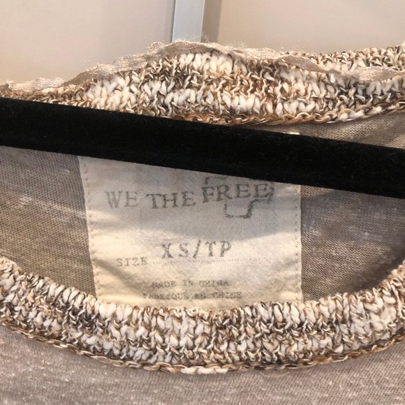 FREE PEOPLE Grey/Tan Sweater HOST PICK!!! - Picture 3 of 6